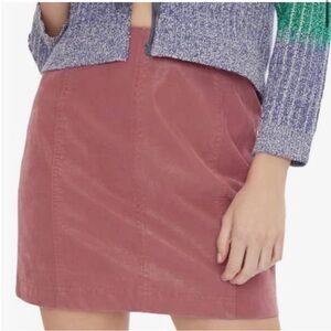 Free People Modern Femme A-Line Vegan Leather Mini Skirt Pressed Flowers eight 8